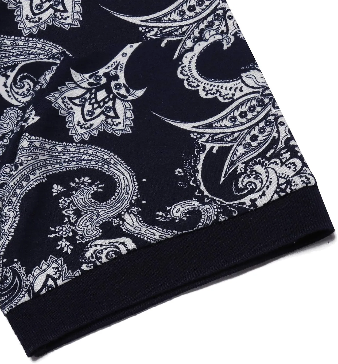 COOFANDY Mens Casual Short Sleeve Polo Shirts Slim Fit Paisley Polo T Shirts Floral Print Shirt