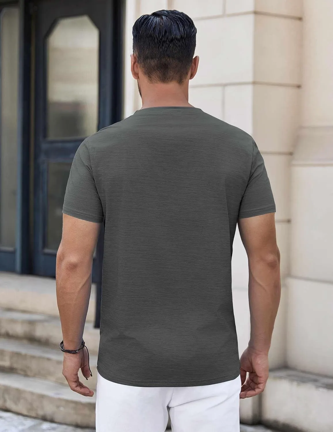 COOFANDY Mens Henley Shirts Short Sleeve Casual Button Down Shirts Lightweight Summer Basic Tee
