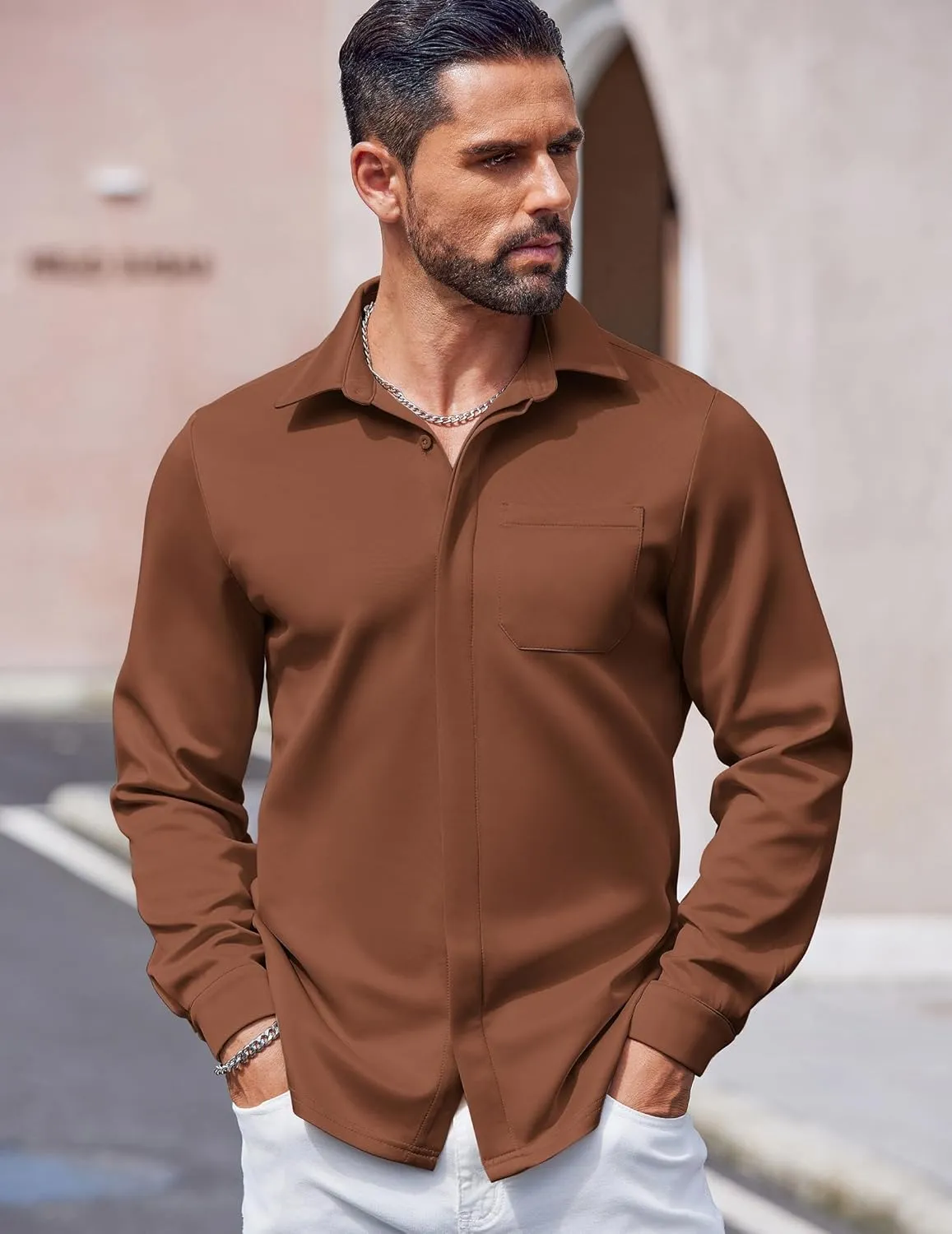 COOFANDY Men's Long Sleeve Wrinkle Free Shirts Casual Button Down Shirts Untucked Dress Shirt