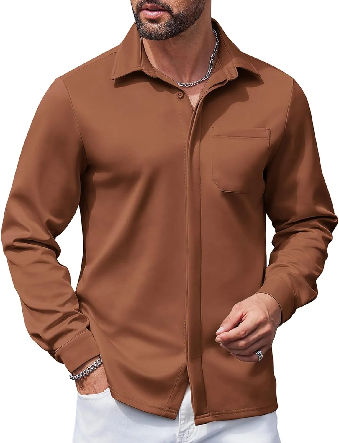 COOFANDY Men's Long Sleeve Wrinkle Free Shirts Casual Button Down Shirts Untucked Dress Shirt