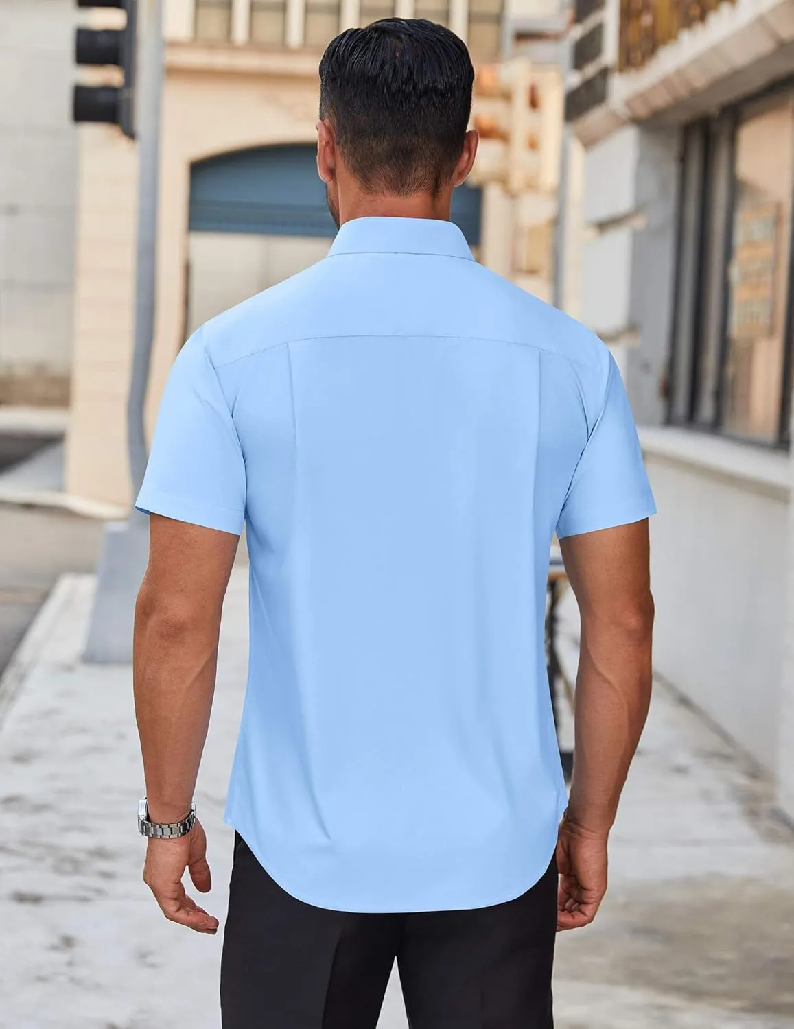 COOFANDY Mens Short Sleeve Dress Shirts Wrinkle Free Casual Button Down Shirts Summer Untucked Dress Shirt