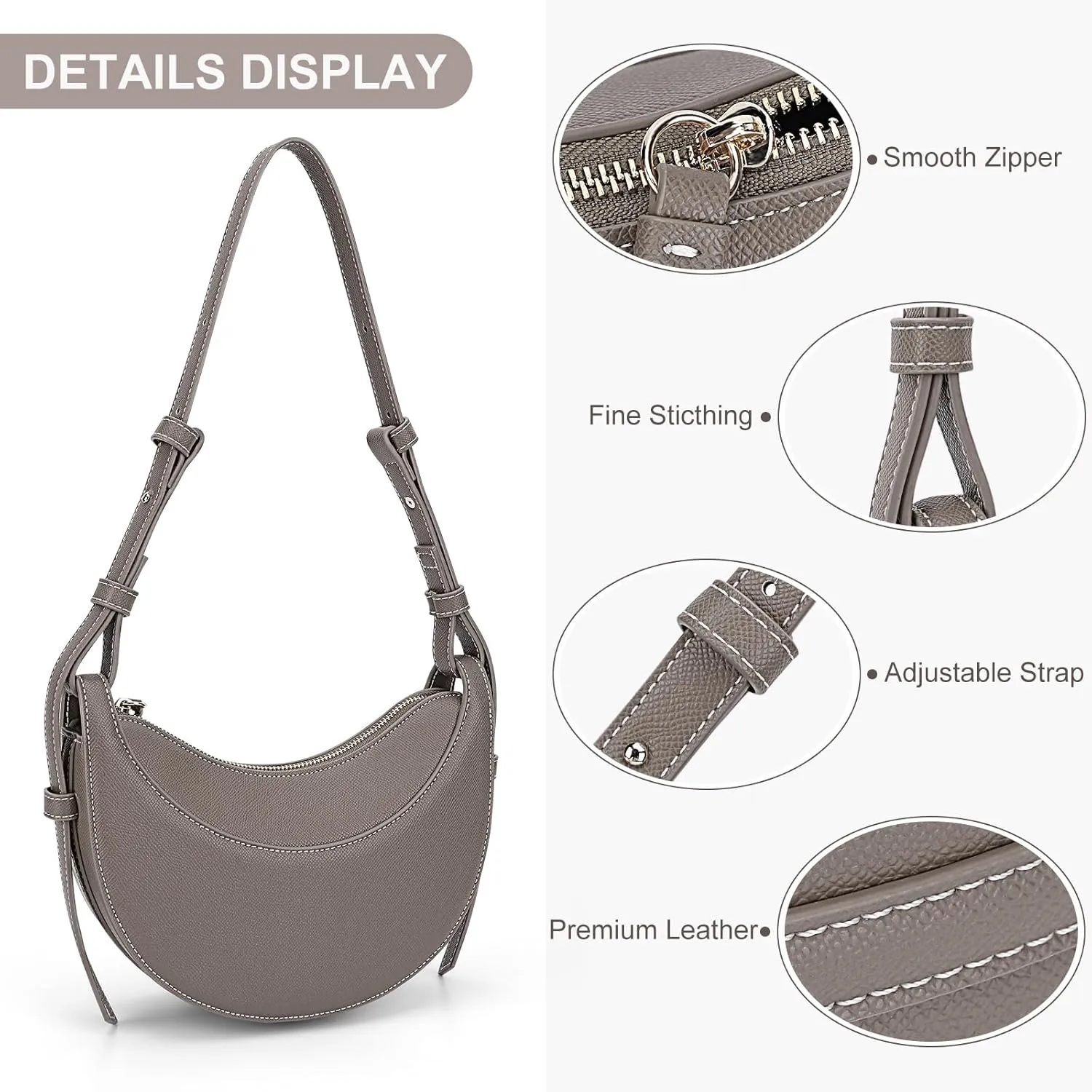 Crescent Bag Saddle Shoulder Purse for Women Trendy Hobo Handbag Crossbody Bag Dumpling