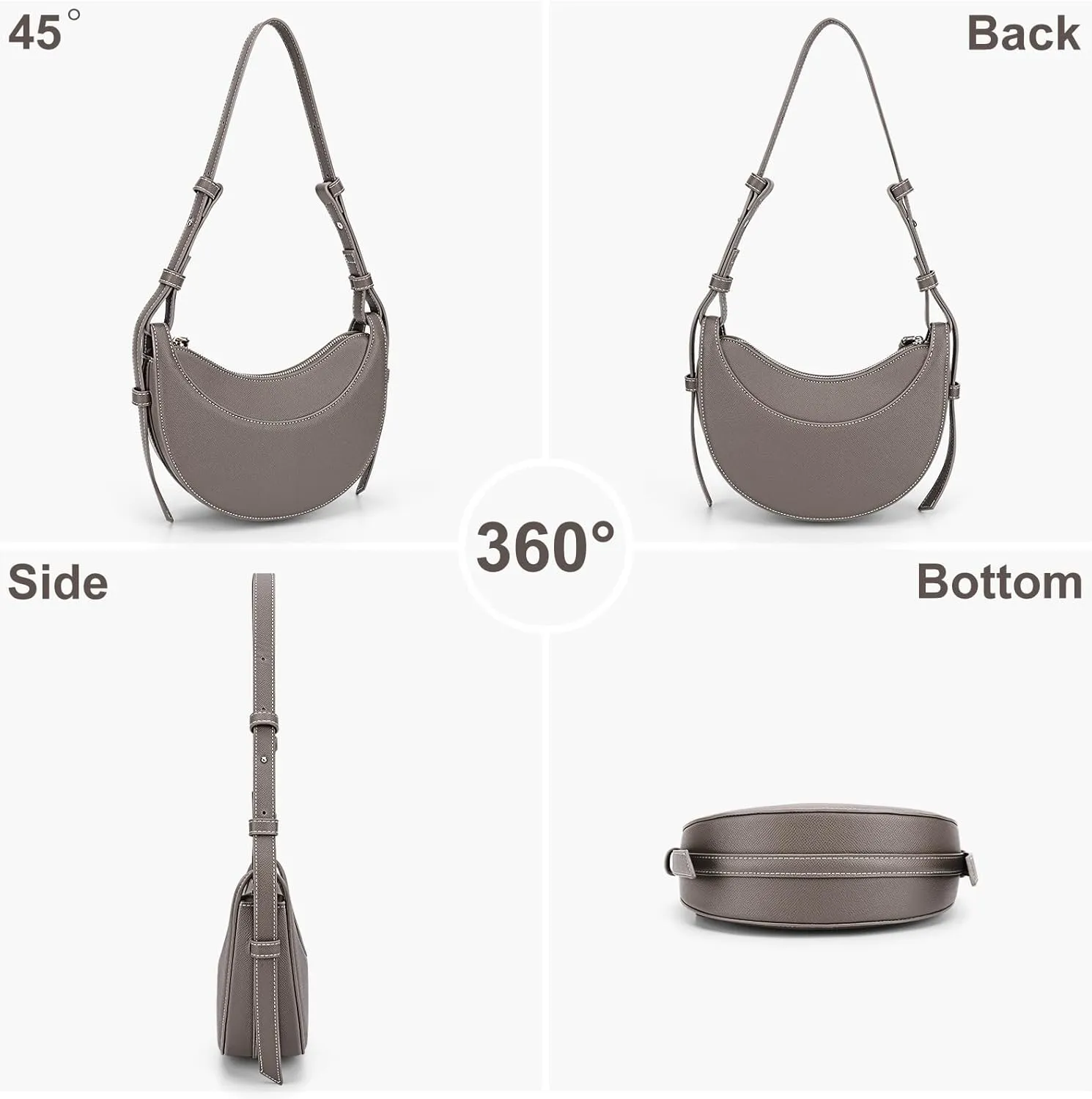 Crescent Bag Saddle Shoulder Purse for Women Trendy Hobo Handbag Crossbody Bag Dumpling