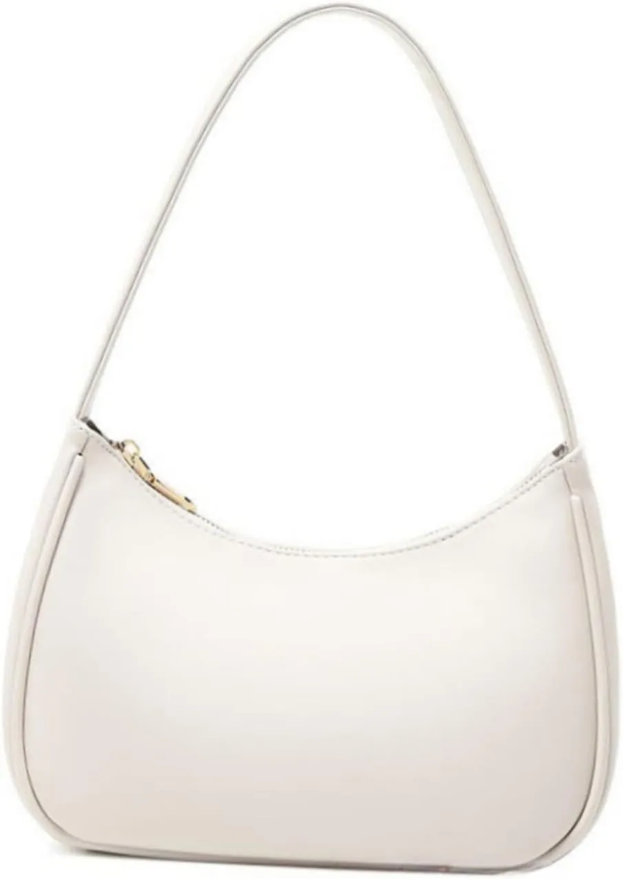 Crescent Shoulder Bags for Women, Small Hobo Tote Handbag Mini Underarm Bag Cute Clutch Purse with Zipper Closure