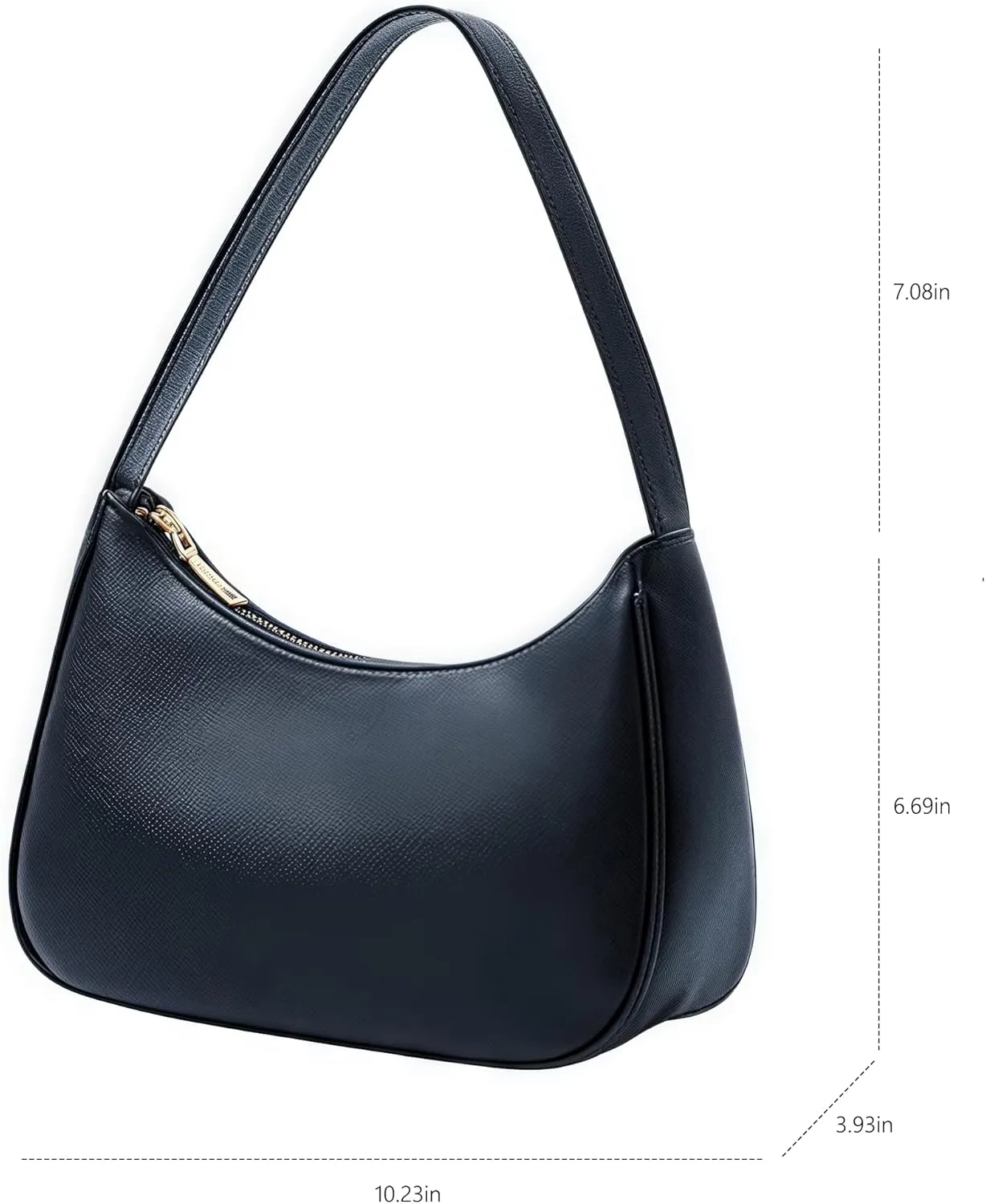 Crescent Shoulder Bags for Women, Small Hobo Tote Handbag Mini Underarm Bag Cute Clutch Purse with Zipper Closure