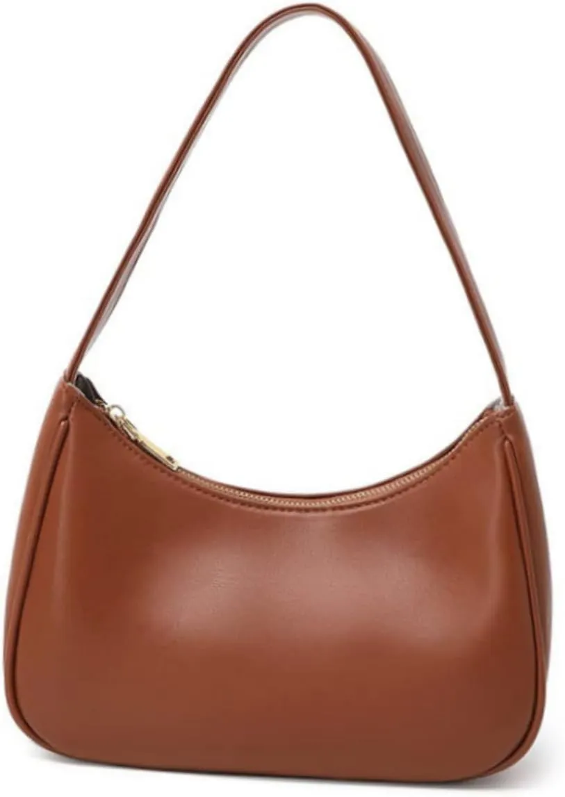 Crescent Shoulder Bags for Women, Small Hobo Tote Handbag Mini Underarm Bag Cute Clutch Purse with Zipper Closure