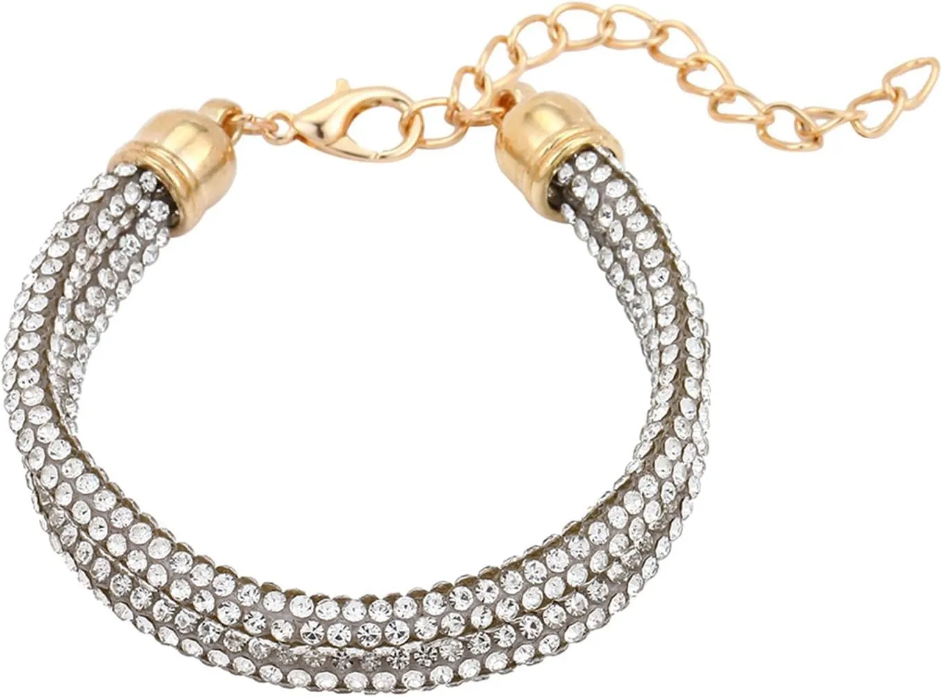 Crystal Bracelets for Women Chunky Bangle Adjustable Tennis Bracelets Boho Jewelry