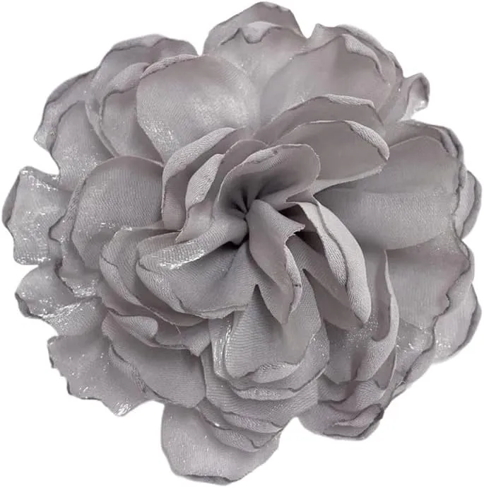 Dainty Camellia Flower Large Brooch Lapel Pins Handmade Fabric Flower Brooches Pin Classic for Wedding Party Dance Banquet for Women Men Dress Suit Clothes Accessories Jewelry Gifts 100mm