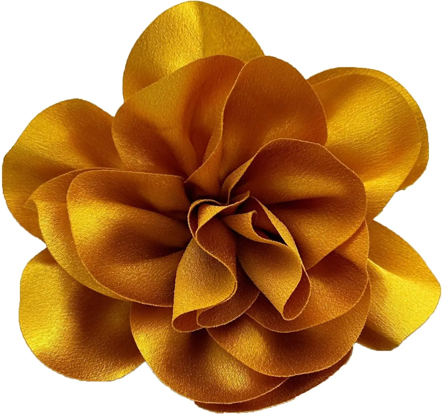 Dainty Satin Fabric Flower Brooches for Women Large Rose Floral Brooch for Party Dance Wedding Banquet Elegant Camellia Fashion Brooch Pin for Women Girl 5.5inch