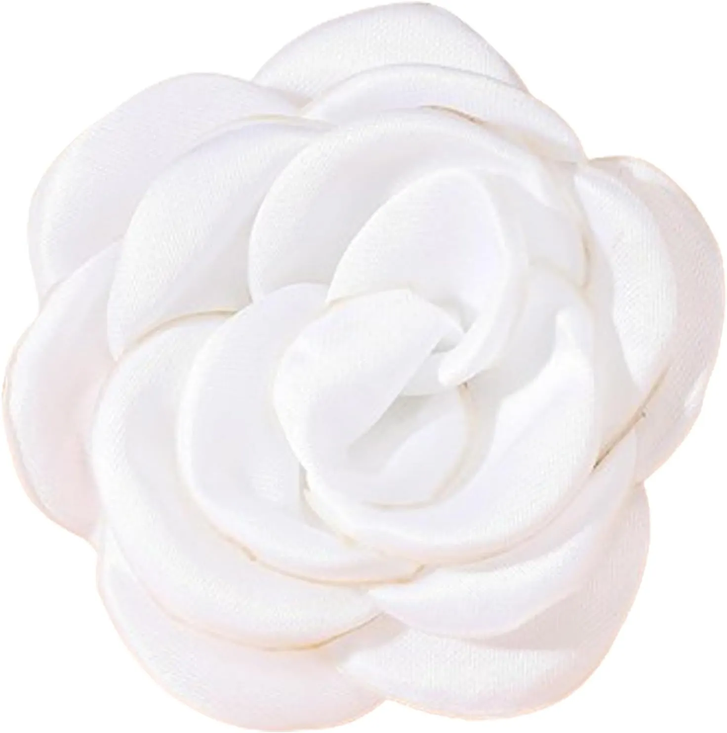 Dainty Satin Fabric Rose Flower Brooches Lapel Pins for Women,Vintage Elegant Silk Camellia Flower Safety Brooch Hair Clip Pins Shawl Clips Clothes Accessories Wedding Party