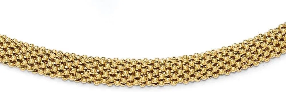 Diamond2Deal Sterling Silver Gold-tone Polished Mesh Necklace