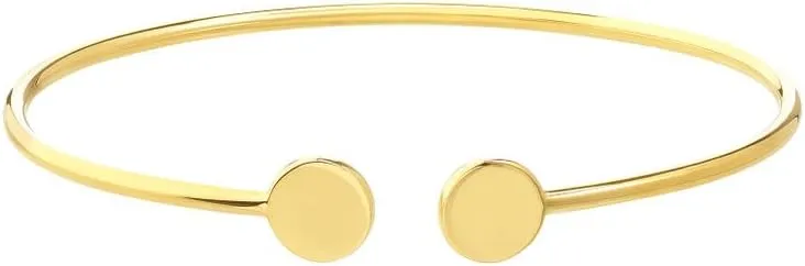Disc Cuff Bangle - 14K White Gold