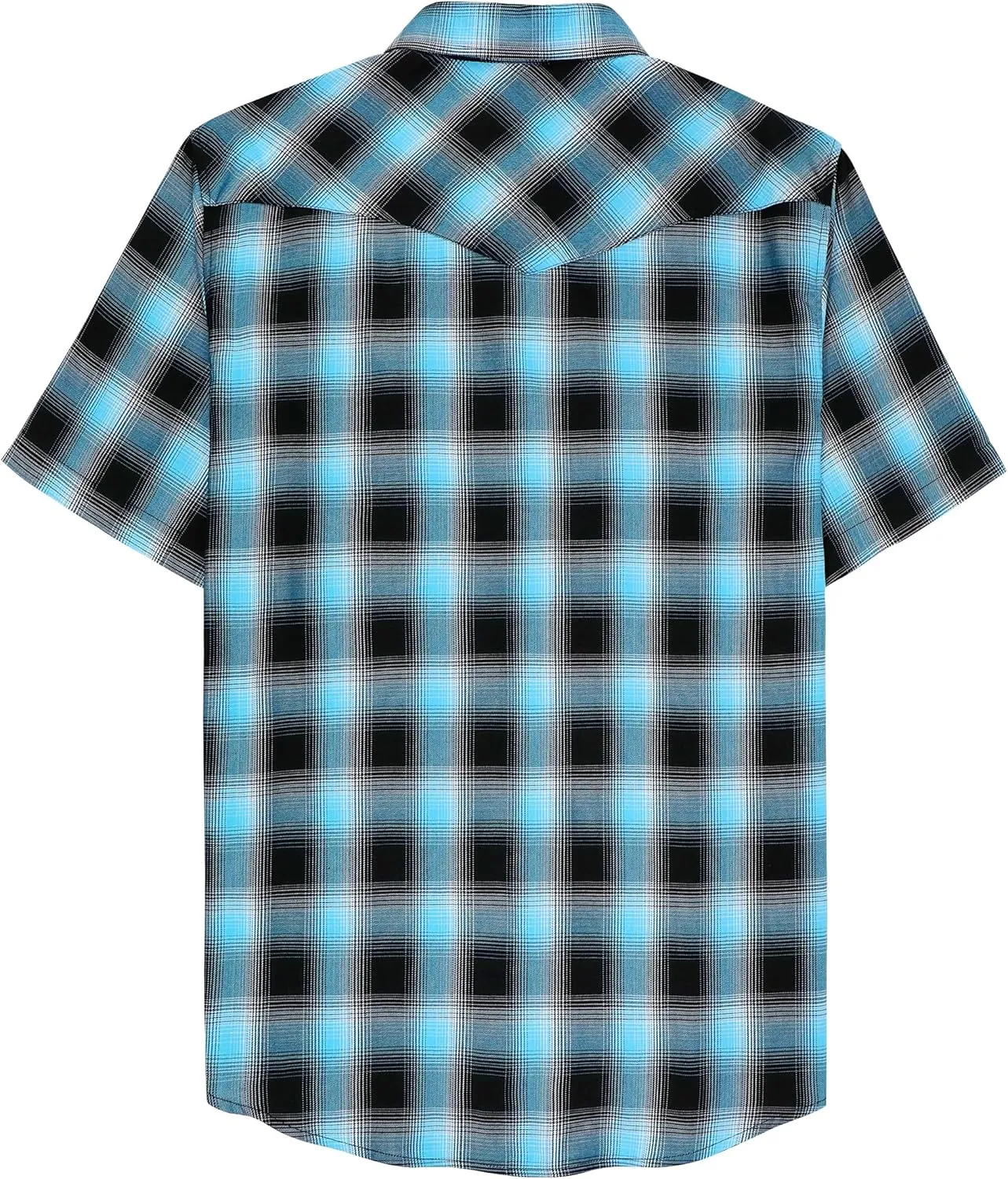 Dubinik?50% Viscose derived from Bamboo,50% Polyester Mens Short Sleeve Western Cowboy Pearl Snap Casual Plaid Shirts for Men