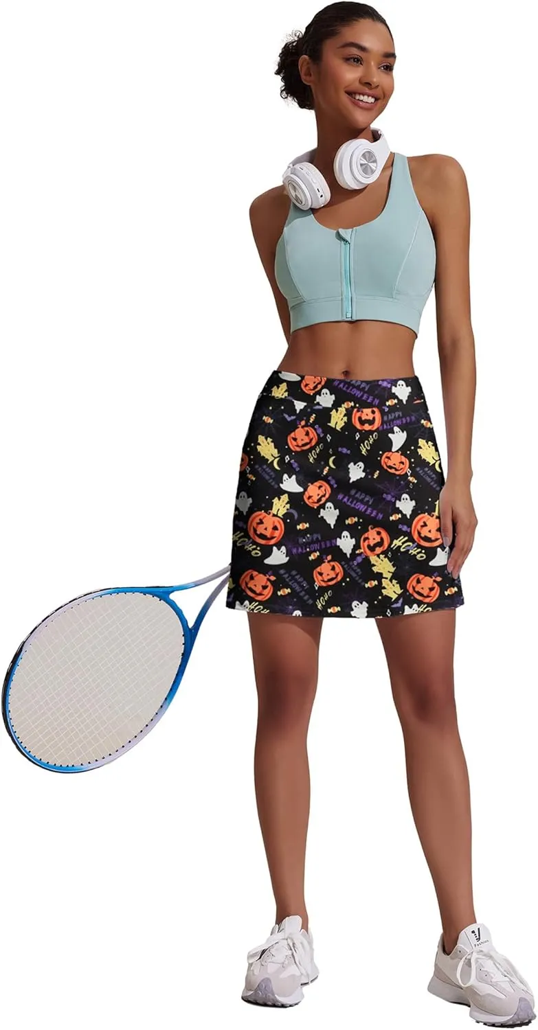 Ekouaer Women Tennis Skirt High Waisted Active Performance Golf Skort Lightweight Skirt with Shorts Pockets Running Workout