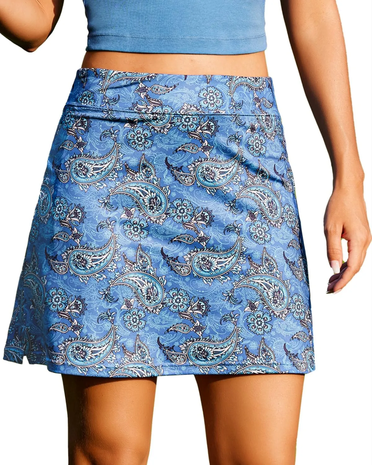 Ekouaer Women Tennis Skirt High Waisted Active Performance Golf Skort Lightweight Skirt with Shorts Pockets Running Workout