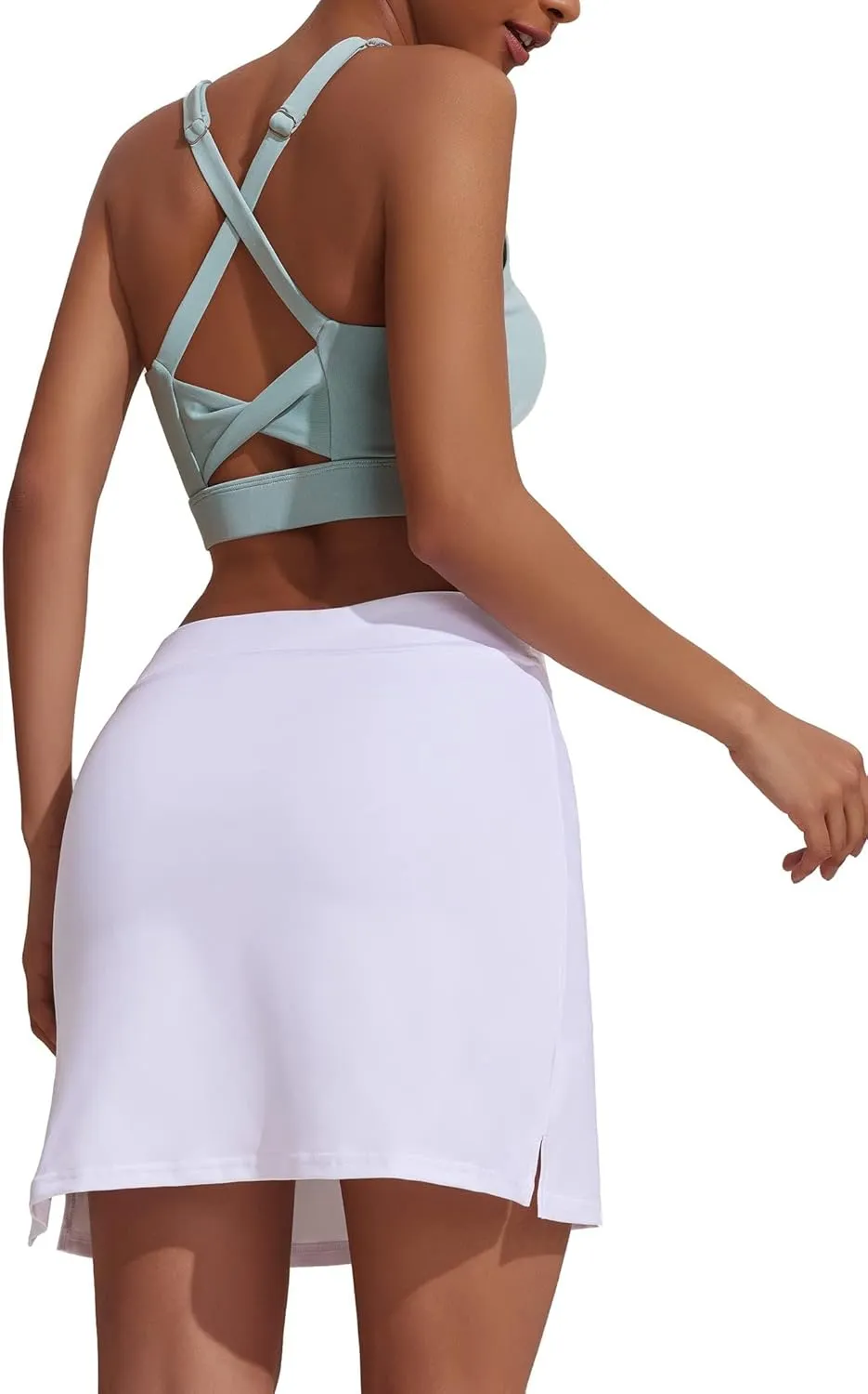 Ekouaer Women's Active Performance Skort Lightweight Skirt for Running Tennis Golf Workout Sports