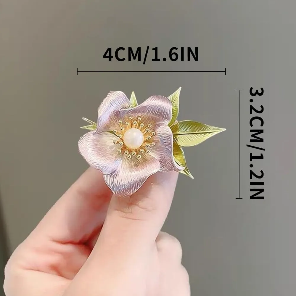 Elegant Floral Brooch Pins for Women, Sweater Shawl Silk Cardigan Lapel Pins, Cardigan Jewelry Suit Shirt Accessory with Crystal CZ Flowers Brooches Pins for Women