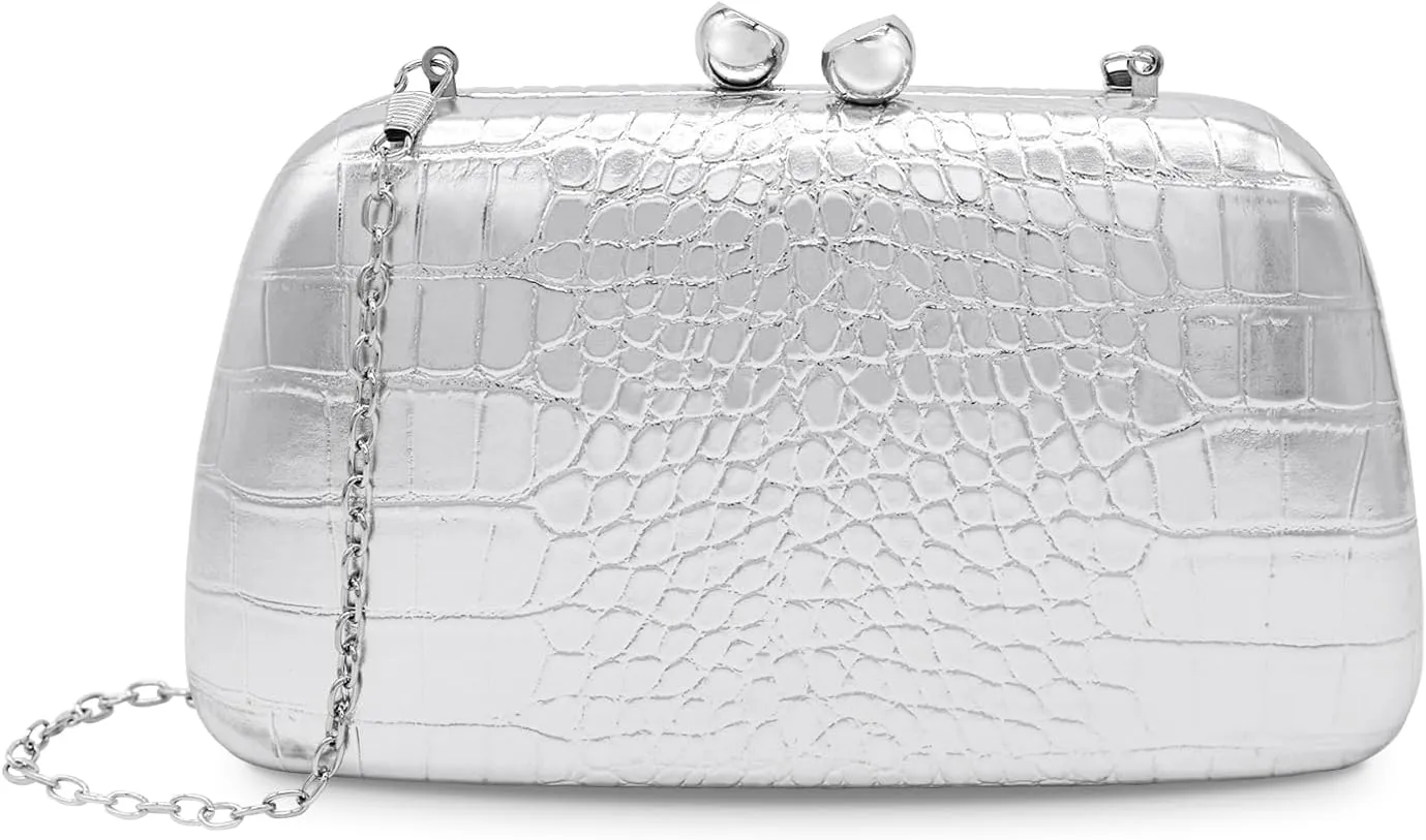 Embossed Crocodile-PU Clutch Bag Evening Bag