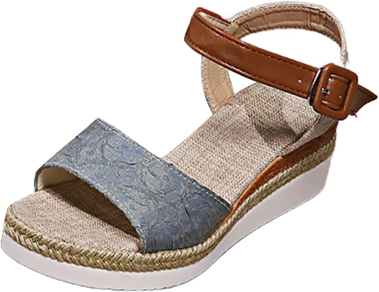 Espadrilles Wedges for Women Summer Dressy Slip On Orthopedic Sandals with Arch Support Open Toe Ankle Strap Beach Boho Sandals