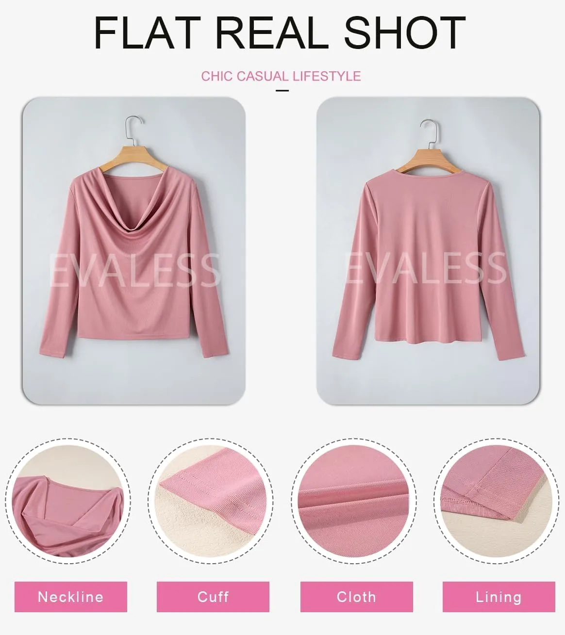 EVALESS Womens Tops Cowl Neck Shirts Long Sleeve Teacher Clothes Office Business Dressy Casual Blouse 2025 Spring Summer