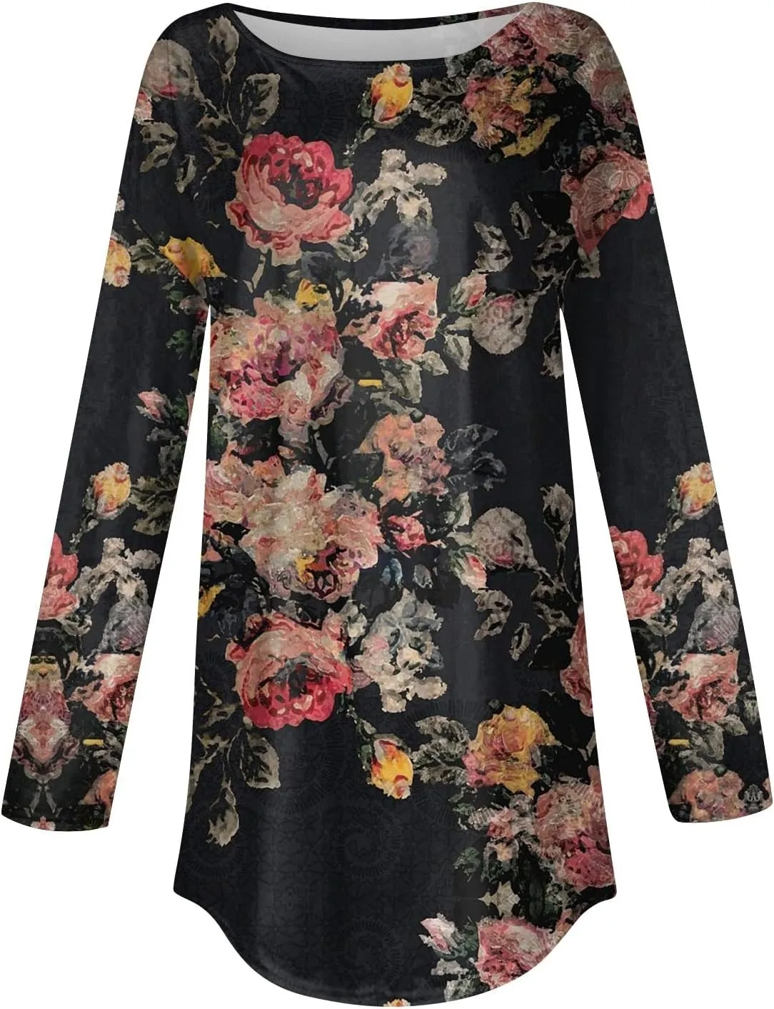 Fall Tops for Women Long Sleeve Round Neck Shirts Basic Tee Casual Top Fall Trendy Tunic Outfits Fitted T Shirts