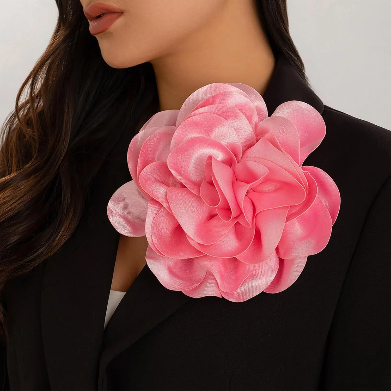 Flower Brooch Pin for Women Fabric Flowers for Dresses Floral Pins Flower Oversized Brooch Pin for Women