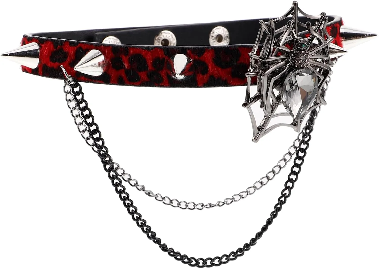 GALPADA Unique Gothic Spider Collar Necklace Exaggerated Pendant for Halloween Gothic Pendant Fashion Accessory Studded Necklace