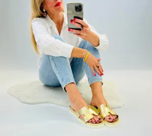 Goddess Cut-out Slider sandals