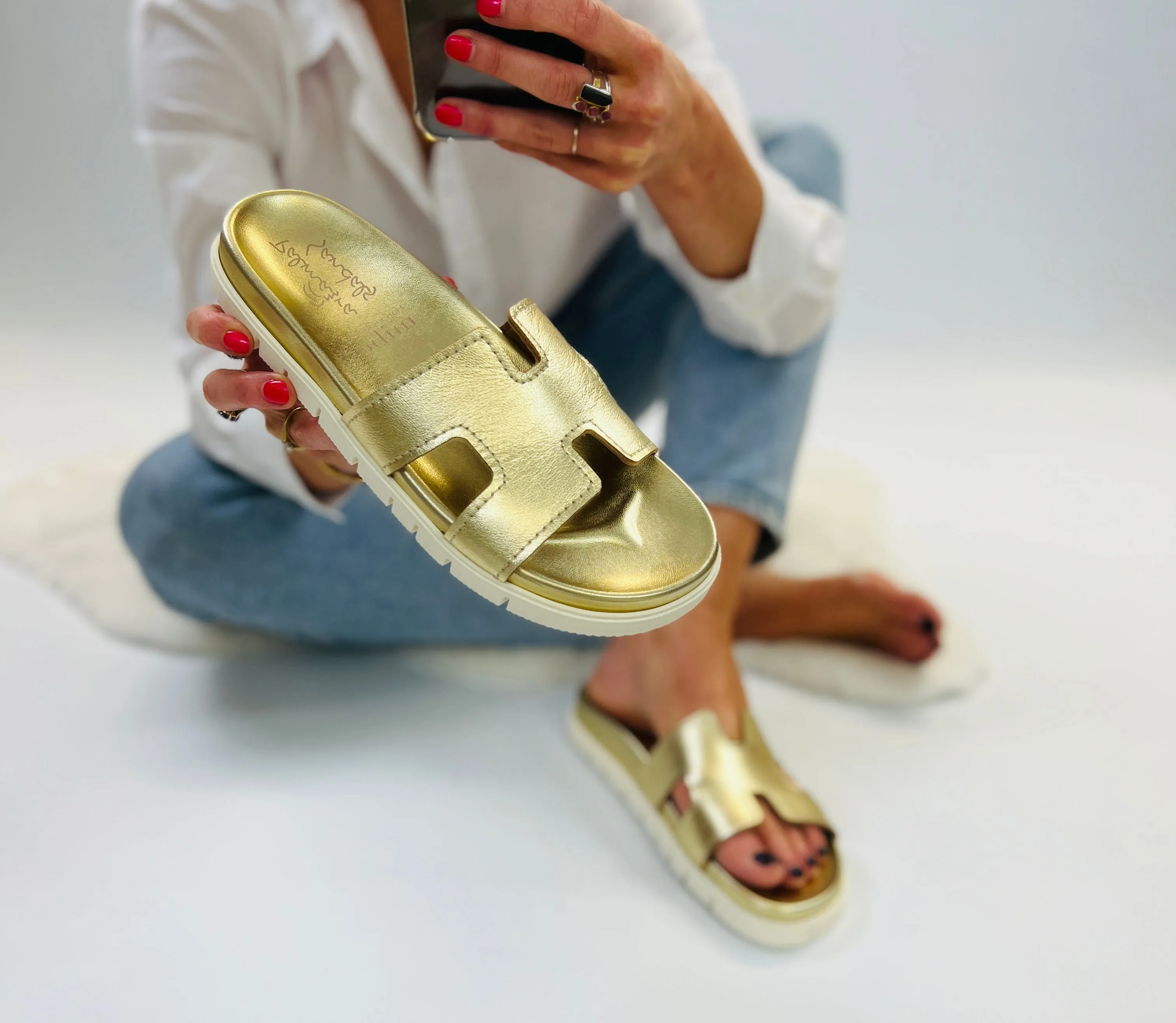 Goddess Cut-out Slider sandals