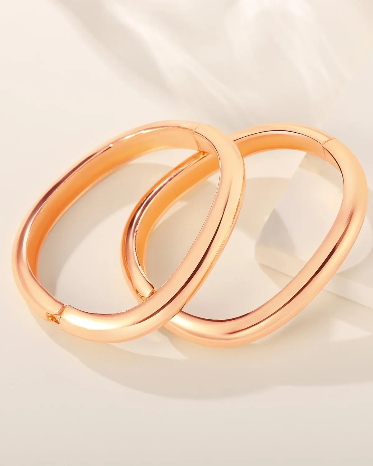 Gold Bangles Bracelets for Women Chunky Gold Cuff Bracelet Set 2PCS Trendy Bracelet for Women Irregular Cuff Hinged Wide 14K Gold Plated Bracelet