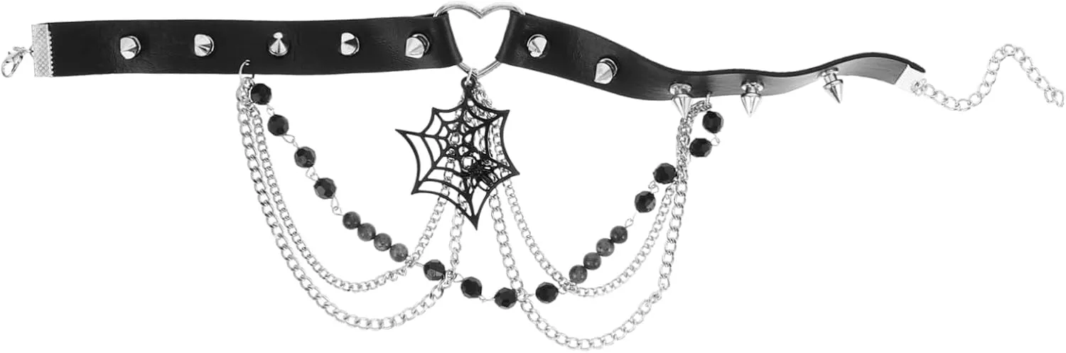 Gothic Spider Necklace Fashion Embellished Statement Jewelry for Women