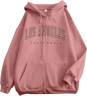 Graphic Hoodies for Women Oversized Cute Teenage Girls Sweatshirt Casual Full Zip Hoodie Autumn and Winter Tops Pullover