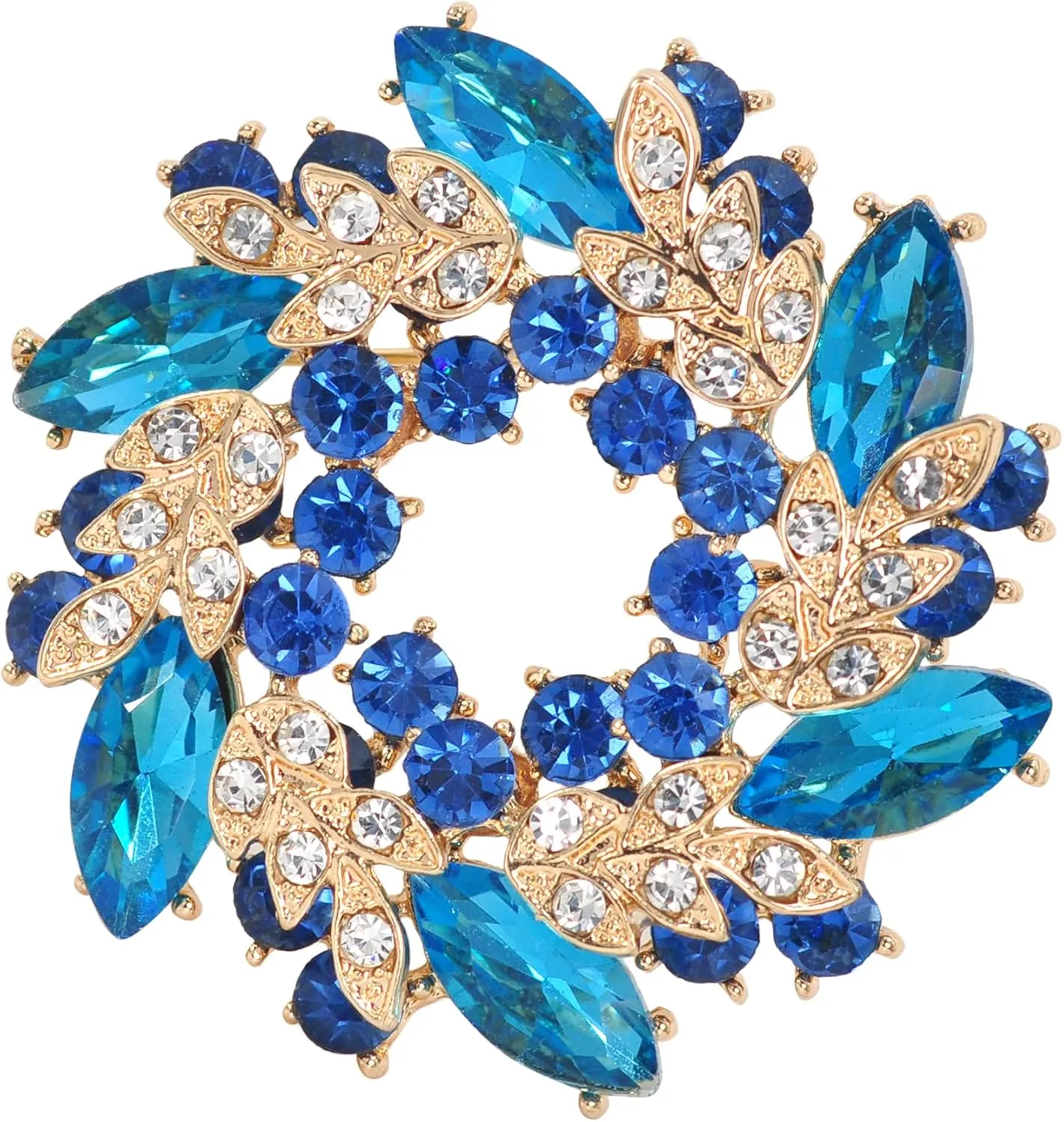 Gyn&Joy Leaf Floral Wreath Brooch Pin