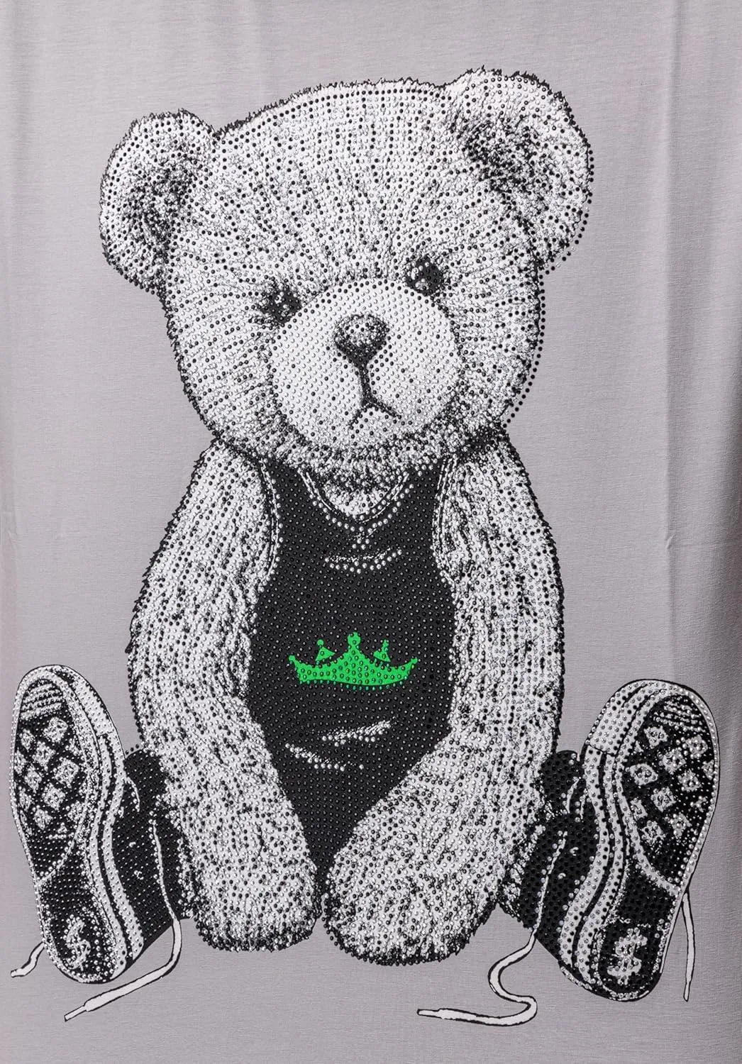 HEADS OR TAILS Mens Graphic T-Shirts with Rhinestones, Animal Design Bling Stone Studded, Slim Fit Knit Cool T Shirts for Men