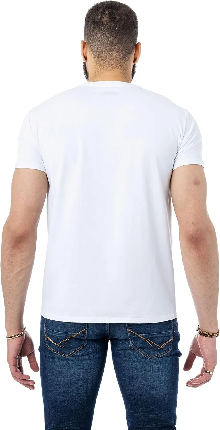 HEADS OR TAILS Mens Graphic T-Shirts with Rhinestones, Animal Design Bling Stone Studded, Slim Fit Knit Cool T Shirts for Men