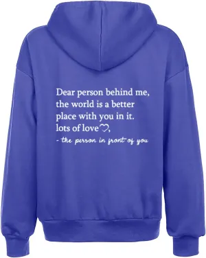 HGps8w Dear Person Behind Me Womens Zip Up Hoodies, Funny Sayings Oversized Long Sleeve Casual Sweatshirts Jackets