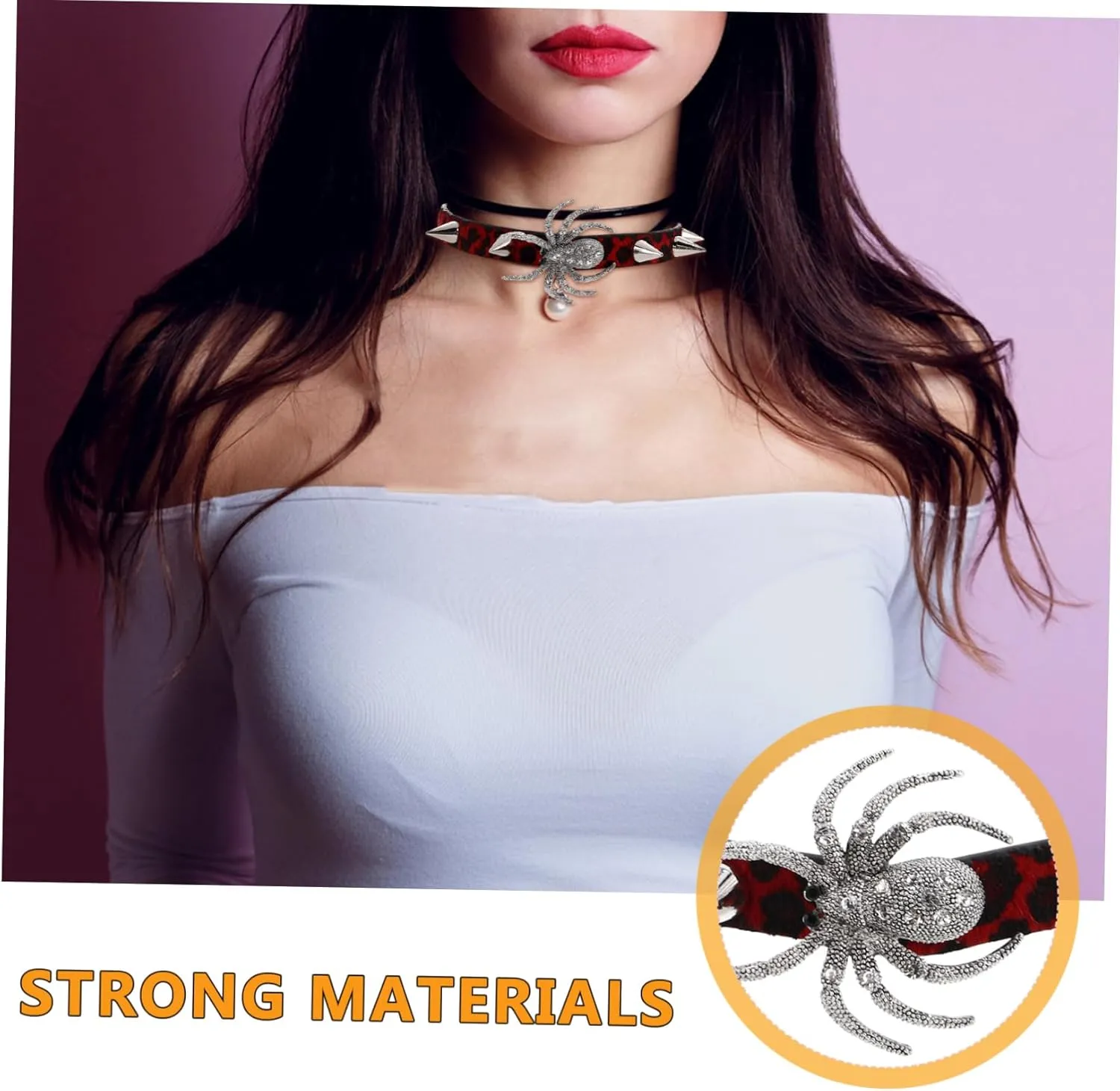 Homoyoyo Gothic Spider Web Necklace for Women Unique Pendant Design Stylish Halloween Accessories for Rave
