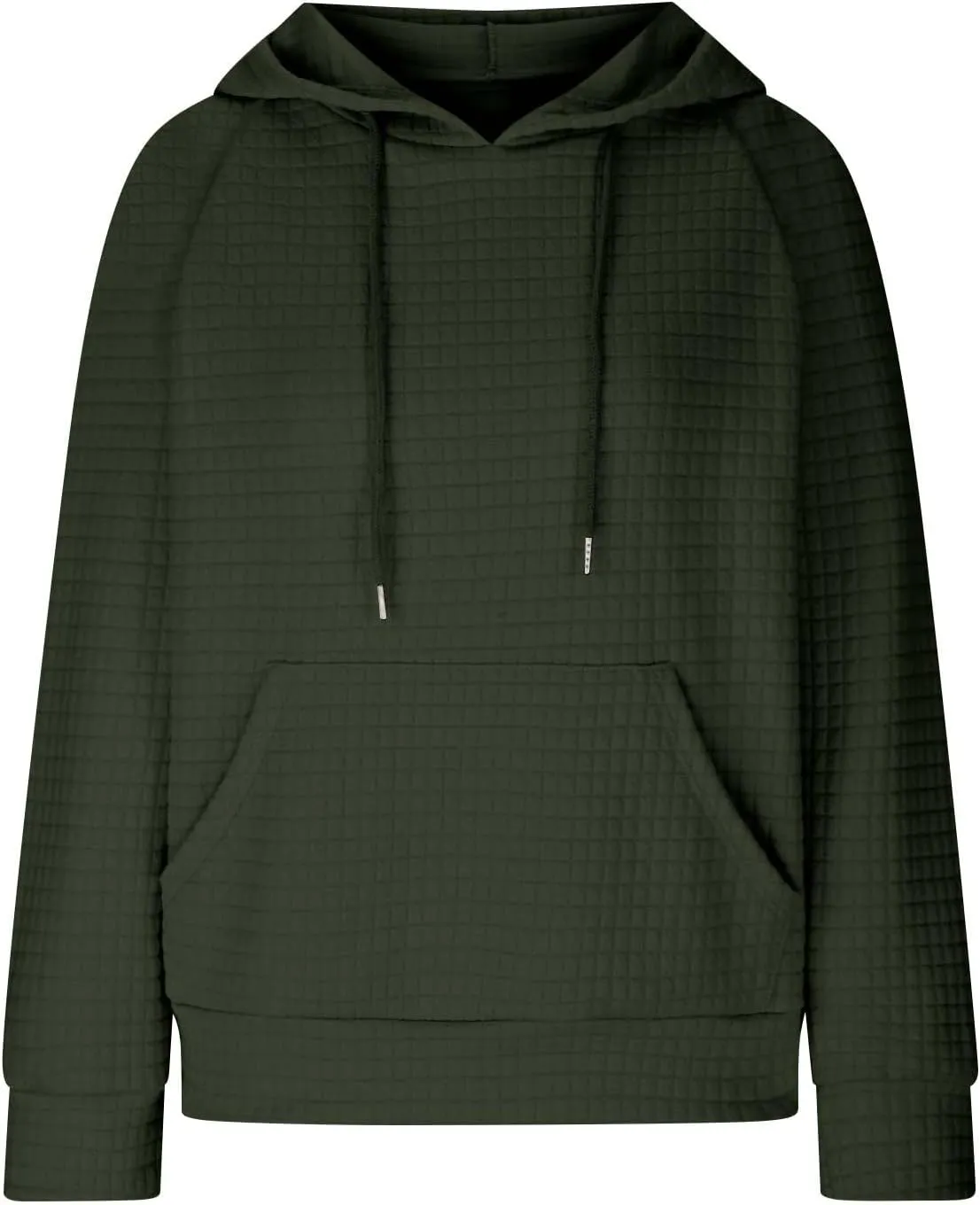 Hoodies for Women Long Sleeve Waffle Knit Sweatshirt Oversized Drawstring Hoodie Loose Hoodie Sweatshirt with Pocket