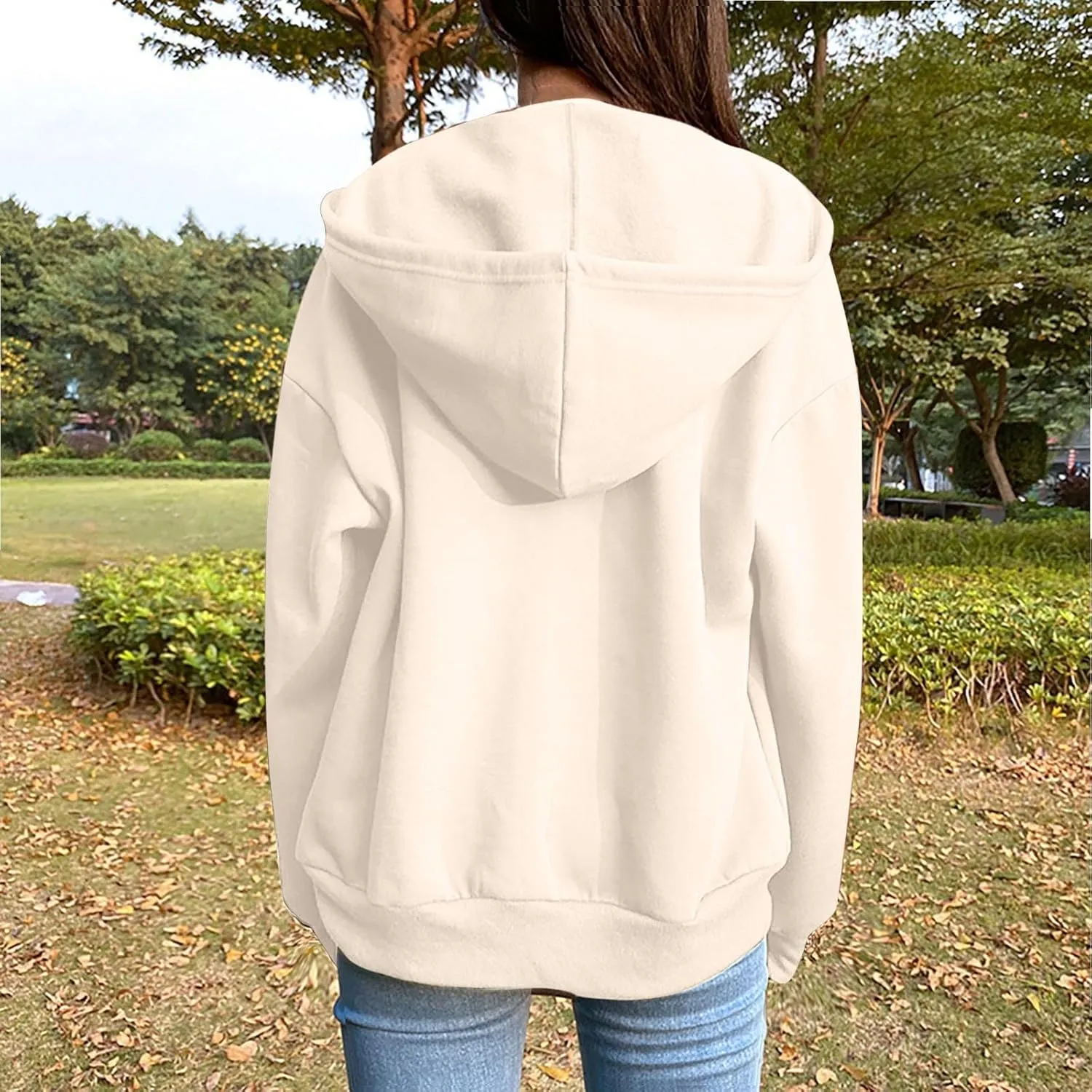 Hoodies Sweatshirts for Women 2024 Casual Long Sleeve Shirt Zip Up Fleece Hoodie Jacket Coat Fall Clothes with Pocket