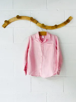 Janie and Jack Salmon Roll-Cuff Linen Shirt, 6 years