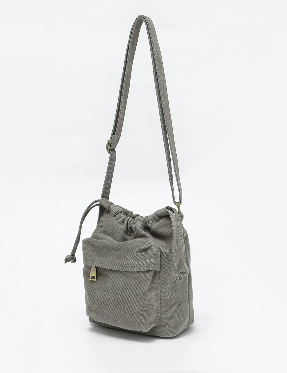 Jeelow Small Canvas Crescent Tote Handbag Mini Crossbody Cellphone Sling Bag Purses With Adjustable Strap & Zipper
