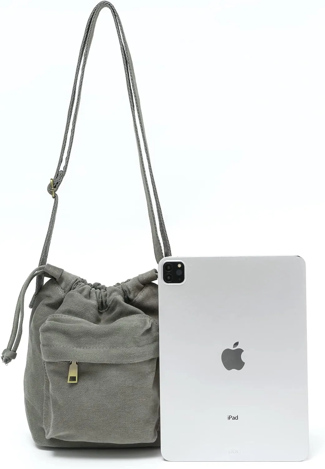 Jeelow Small Canvas Crescent Tote Handbag Mini Crossbody Cellphone Sling Bag Purses With Adjustable Strap & Zipper