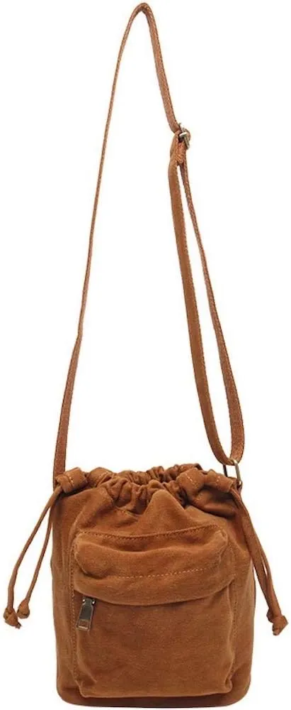Jeelow Small Canvas Crescent Tote Handbag Mini Crossbody Cellphone Sling Bag Purses With Adjustable Strap & Zipper
