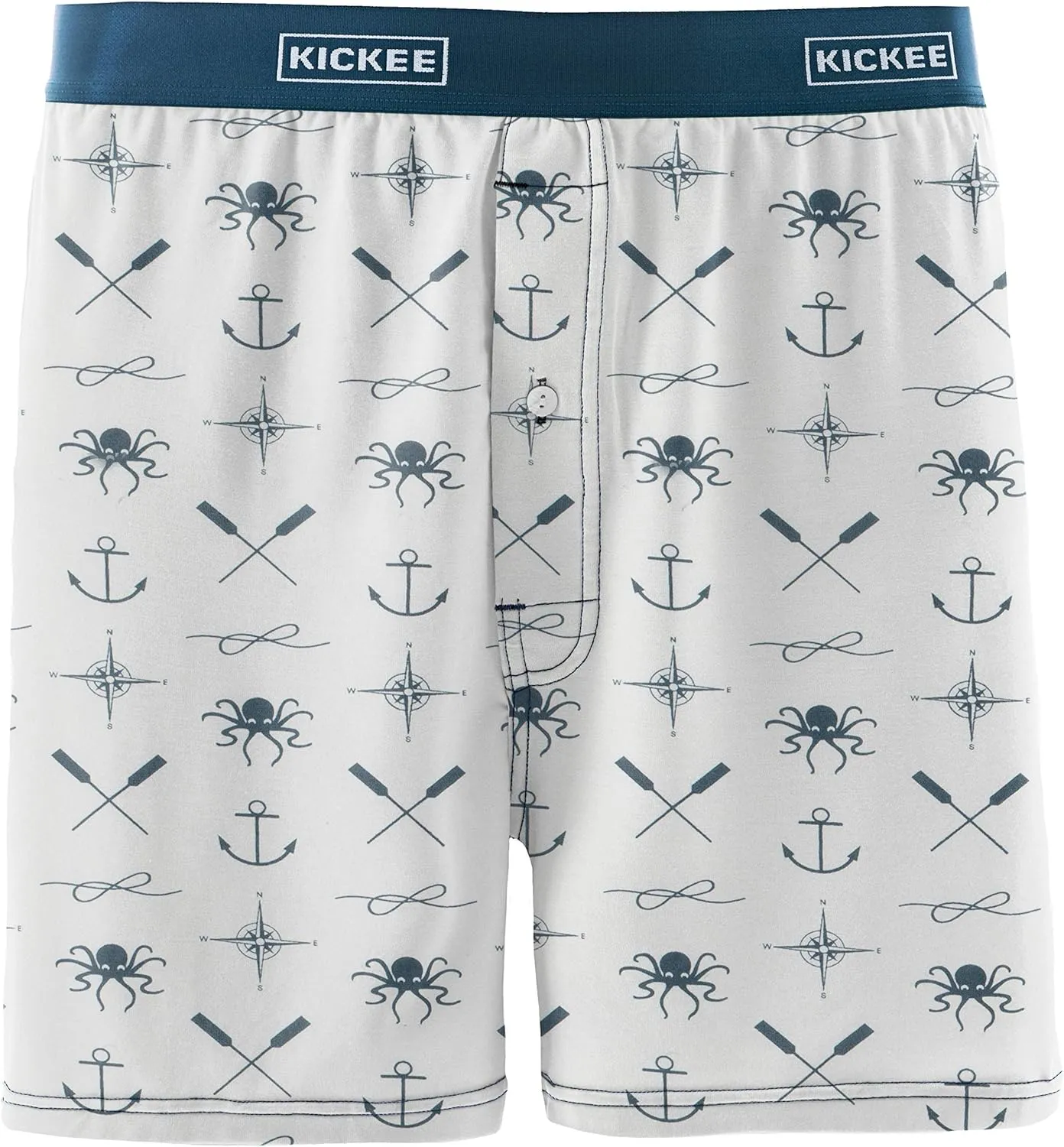 KICKEE Mens Print Boxer Short Underwear, Lightweight and Breathable Mens Boxers