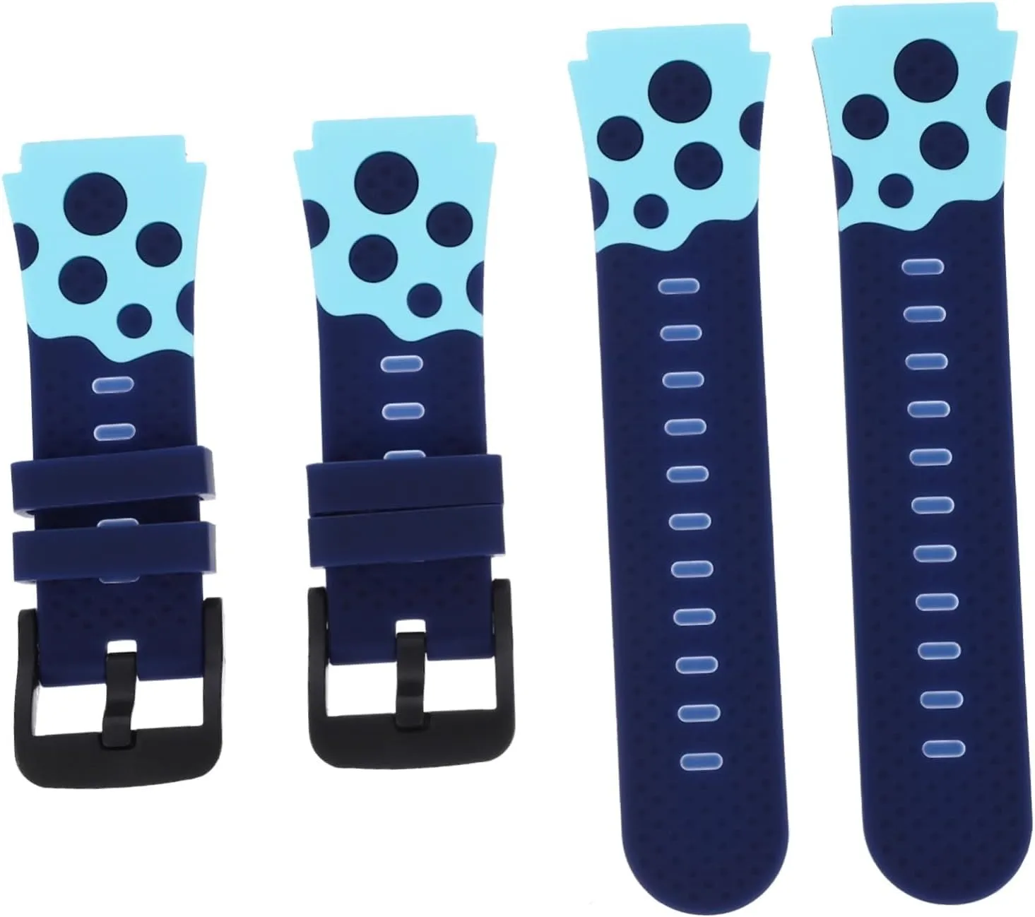 Kids Watch Strap Set 2 Pcs Silicone Wrist Belt Comfortable Fit Easy to Use Diverse Colors Ideal Present for Kids