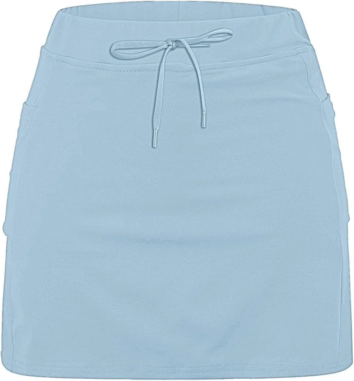 Knee Length Skorts Skirts for Women,Tummy Control Plus Size Skorts with Pockets Mid Waist Athletic Pants Shorts Skirt