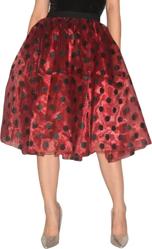 Lady's Organza Princess Skirt Bowknot A Line Pleated Midi/Knee Length Tutu Party Skirts
