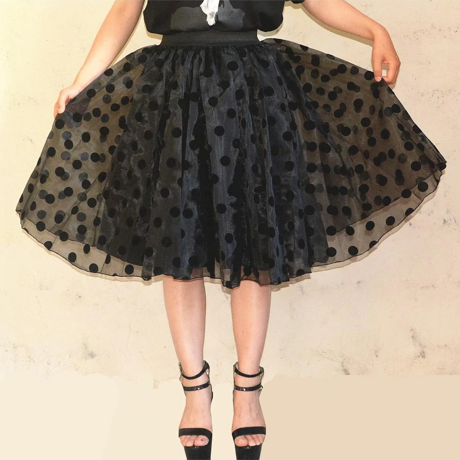Lady's Organza Princess Skirt Bowknot A Line Pleated Midi/Knee Length Tutu Party Skirts
