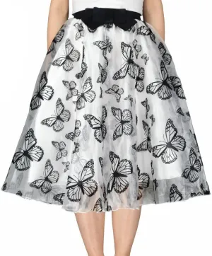 Lady's Organza Princess Skirt Bowknot A Line Pleated Midi/Knee Length Tutu Party Skirts