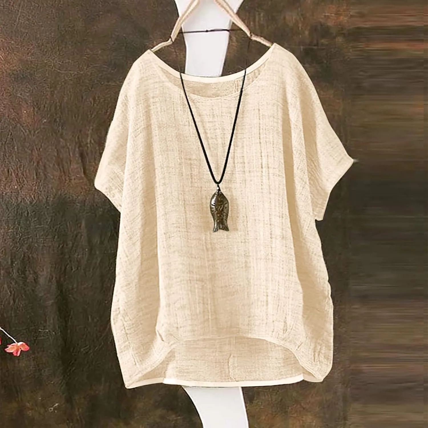 LCMTWX Long Sleeve Summer Shirt Linen Blouses for Women Imitation Silk Long Sleeved Shirt Spring and Summer New European